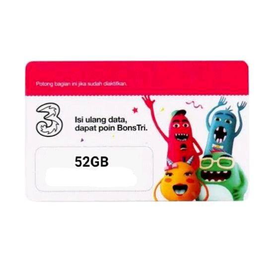 READY TRI DATA VOUCHER AON 52GB BARU
