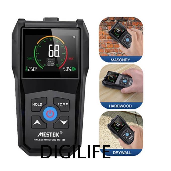 Pinless Moisture Meter Mestek WM700A Wood Concrete MC Tester Tembok