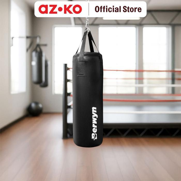 AZKO Berwyn Samsak Tinju - Hitam Punching Bag Perlengkapan Bela Diri Peralatan Boxing Dan Muaythai