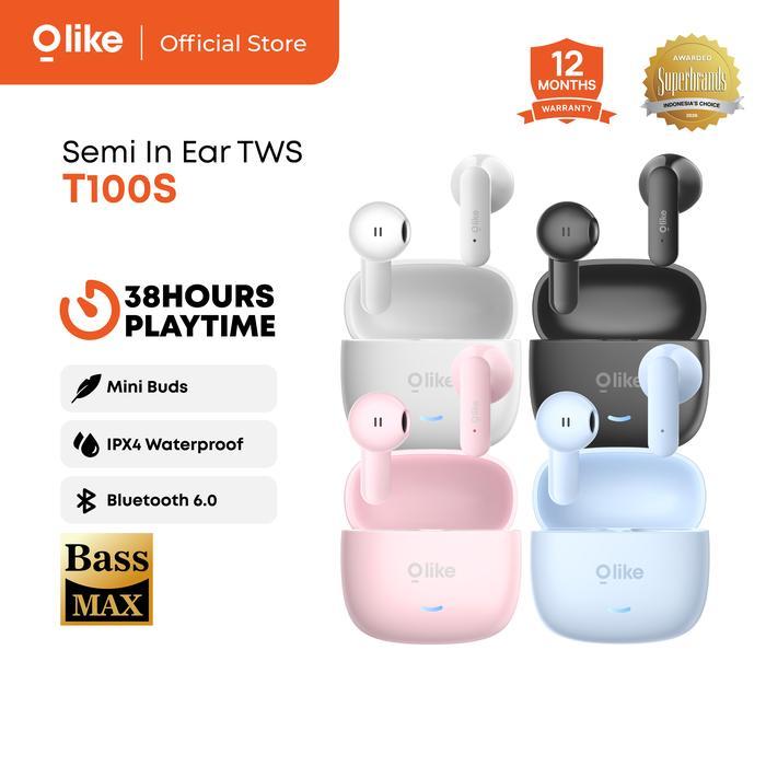 Ankeer Soundcore - Olike T100S Mini Tws Bluetooth Earphone Semi In Ear Tanpa Karet Bass Max Driver