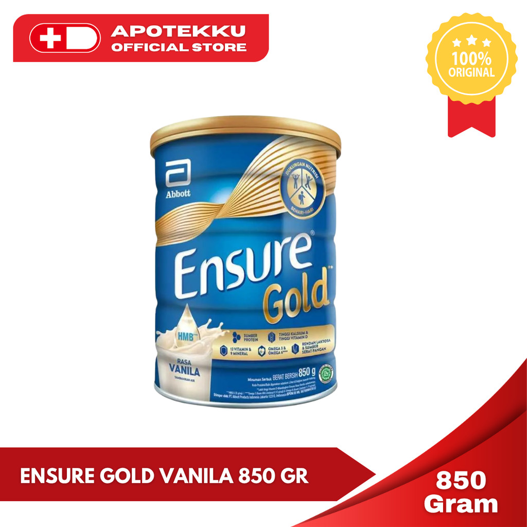 Ensure Gold Vanilla 850g - Susu Nutrisi Tulang Lansia & Dewasa