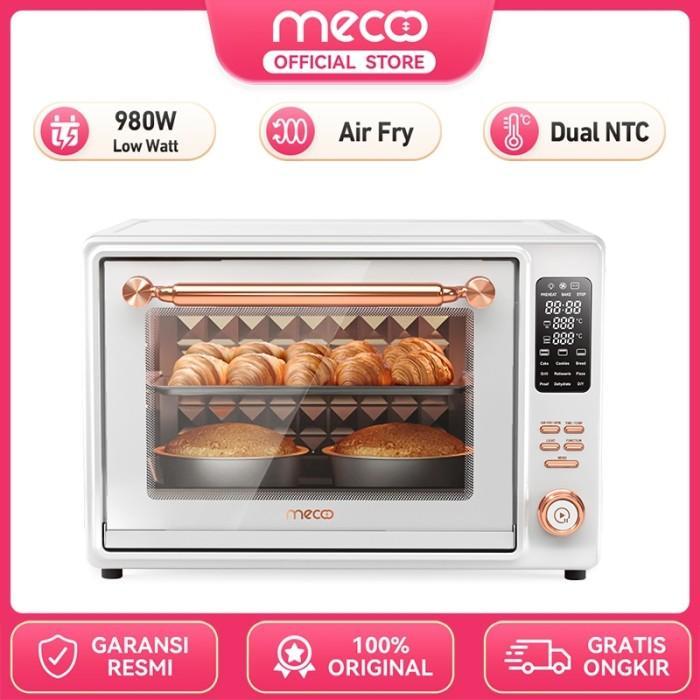 Mecoo Aesthetic Premium Digital Oven Listrik 980 Low Watt 38 Liter Smart LED Air Fryer MC4002 - MILK