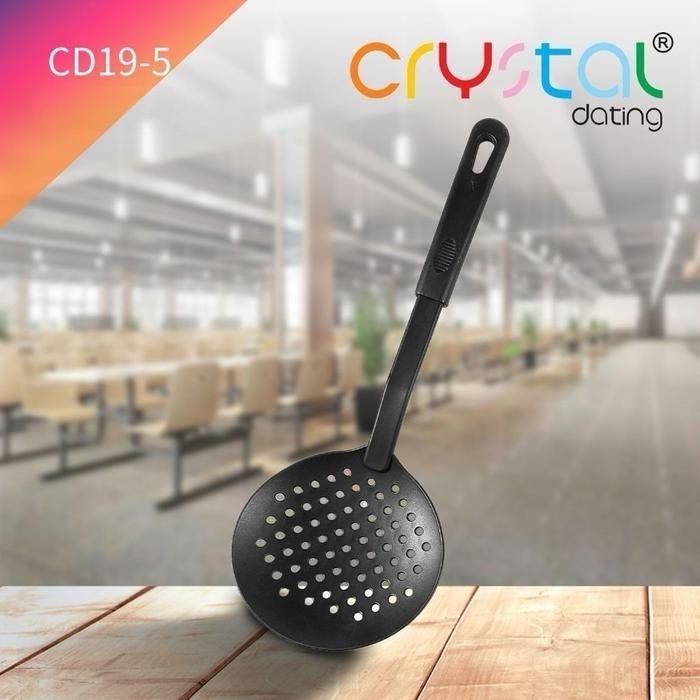 Sodet Bolong Gagang Hitam Plastik Centong Bolong Plastik CD19-5 Peralatan Spatula