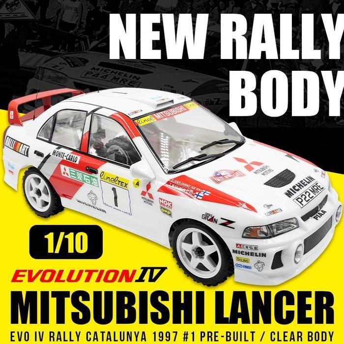 CRtoys YR RC 1/10 Mitubishi Lancer EVO IV Rally Catalunya 1997 #1 Clear Body w/Rims Set