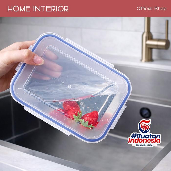 KOMPLIT HOMEINTERIOR Box Container Makanan Kotak Plastik Tutup Kedap Udara Bahan Plastik PP +