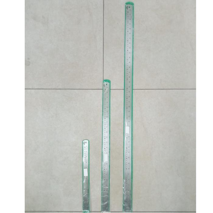 Terbaru! Pengaris / Mistar Baja 100 Cm Tebal Bagus