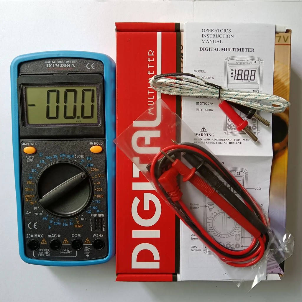 DT9208A Professional Digital Multimeter apaitane Temperature Measurement Frequeny Logi Level Test