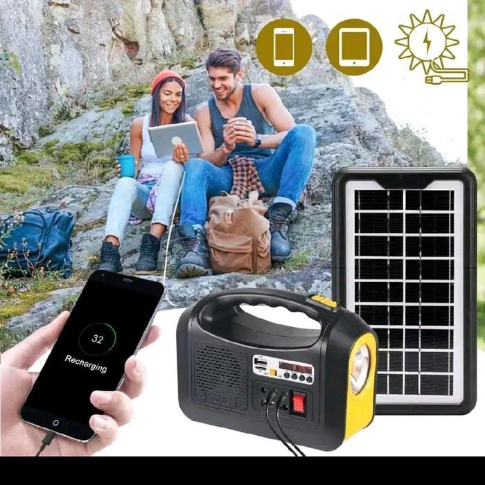 Terbaru Solar Lighting System Vdr-1588S-U Lampu Emergency Tenaga Matahari Multifungsi Radio-Mp3