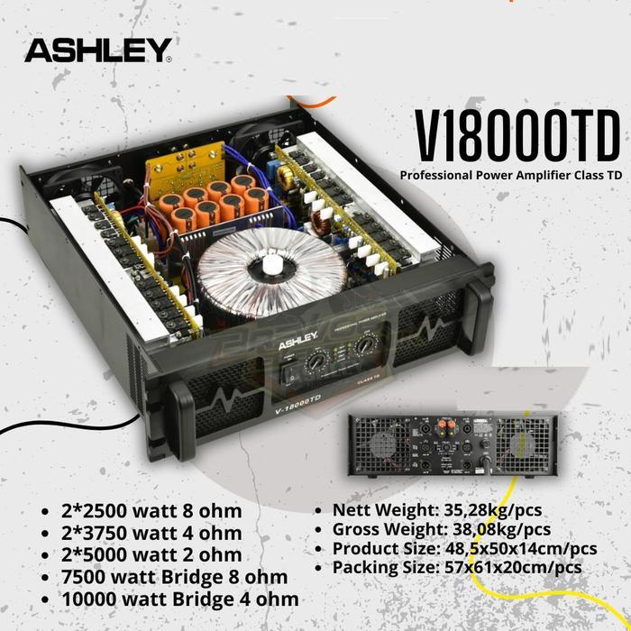 Power Amplifier Ashley V18000 TD/V 18000 TD / V18000TD / V 18000TD