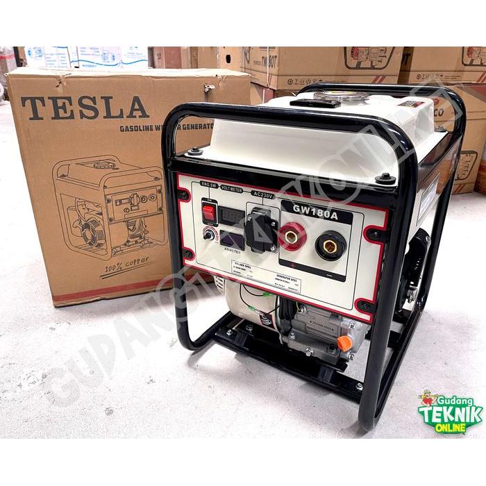 RELMARAMA Genset LAS 2000Watt TESLA GW180A / Genset Mesin Welding Las Listrik 2000 Watt 180A 180