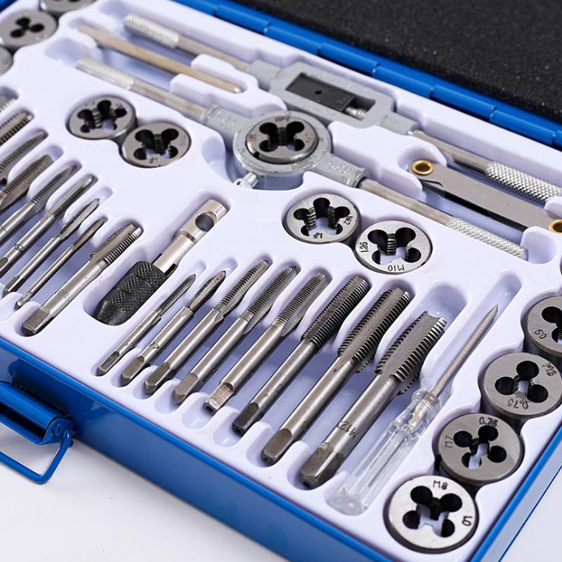 METRIC TAP DIE SET HAND THREADING TOOL TUNGSTEN CARBIDE SCREW THREAD BIT 40 PCS