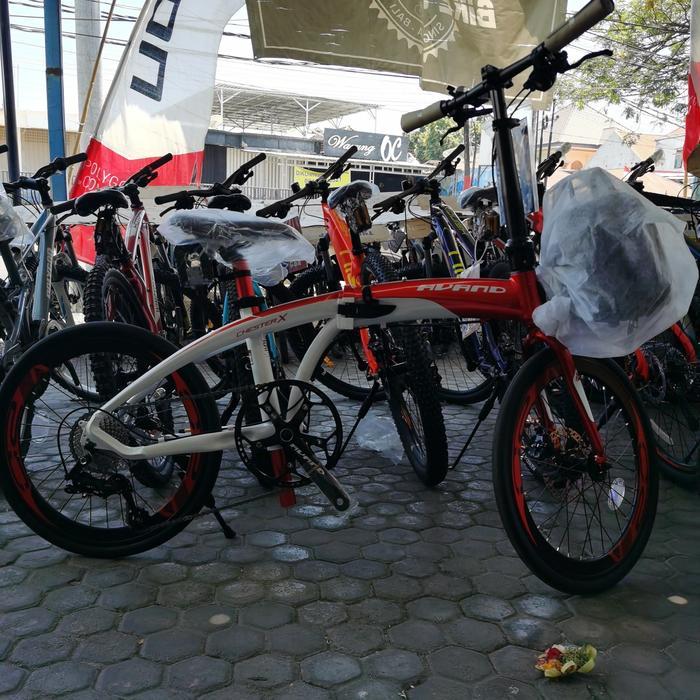 Fullbike Folding Bike Sepeda Lipat Avand Chester X Merah Putih New