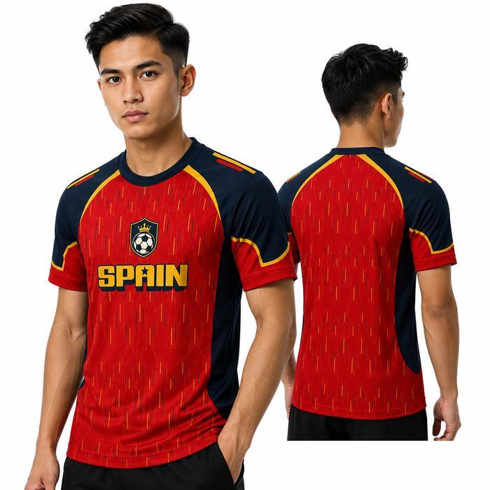 Jersey Pria Premium Dryfit Streetwear Jersey Bola Pria Premium Spain Kaos Olahraga Pria Quick Dry