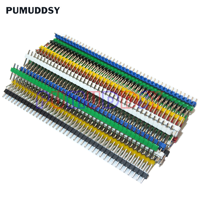30PCS 40 Pin Breakable Pin Header 2.54mm Single Row Male Header Connector Kit PCB Pin Strip For