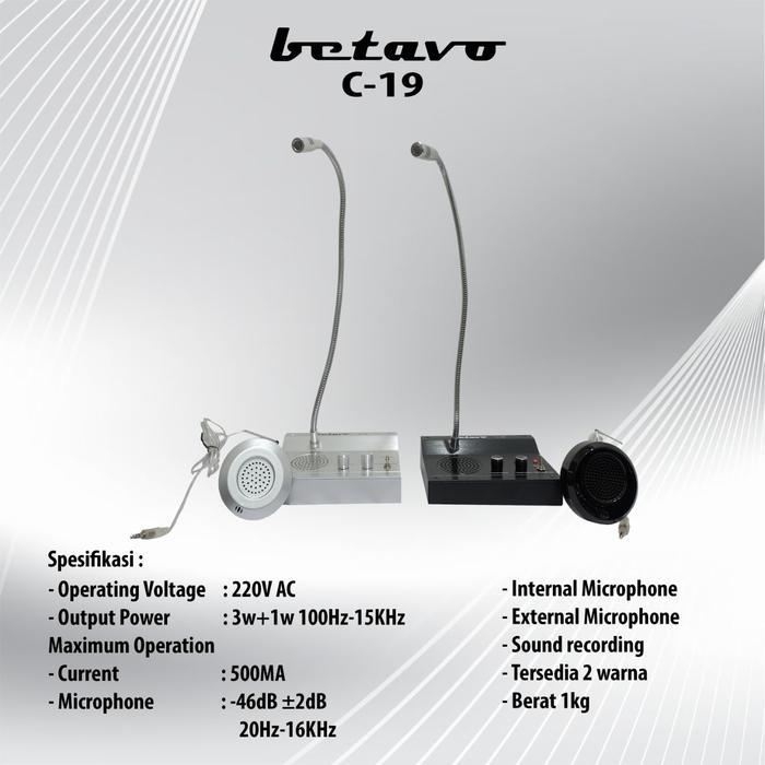 Original Mic Loket / Kasir Speaker 2 Arah Betavo C 19 Original