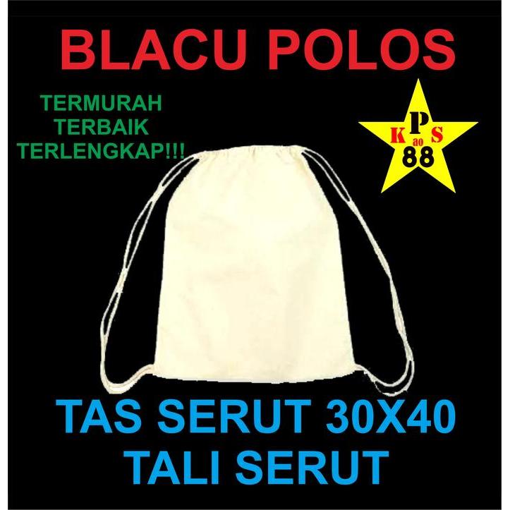SALE TAS SERUT BLACU 30X40 - DRAWSTRING POLOS BLACU - TAS POLOS BLACU