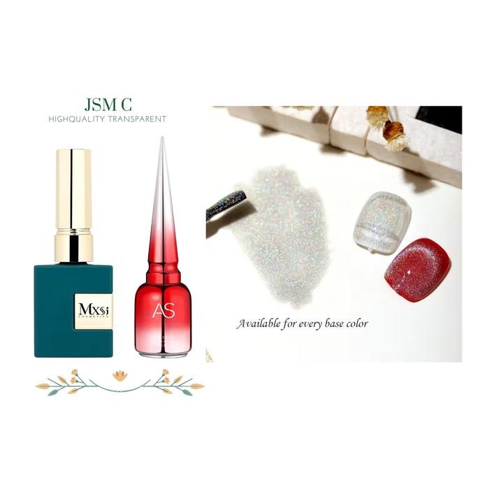 KJ AS Cat Eyes RAINBOW Laser Aurora gel 9D Chrome 15ml Kutek gel hologram Aurora silver laser cat