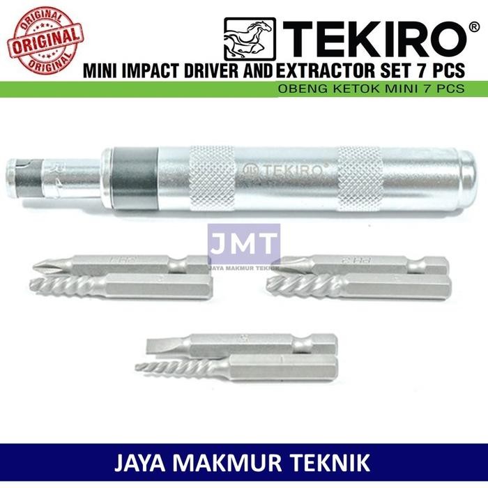 Paling Baik Tekiro Obeng Ketok Mini 7Pcs Mini Impact Driver And Extractor Set 7 Pcs Original