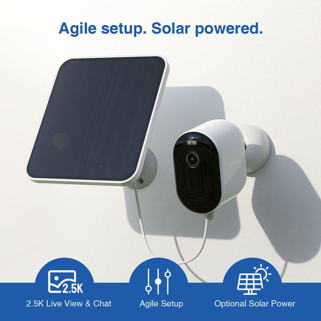 IMILAB EC4 Outdoor Wireless Camera - Solar Powered 2.5K HD IP WiFi Web Cam Smart Security