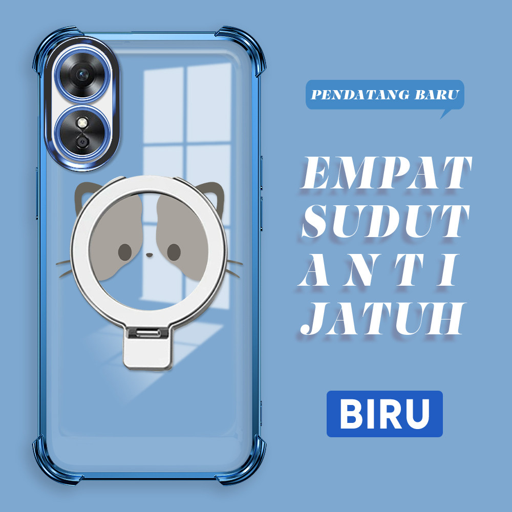 Softcase Transparan Mode Logo Casing For OPPO A17 A17K Case Cartoon   Kesing Protect Lens S3-0803