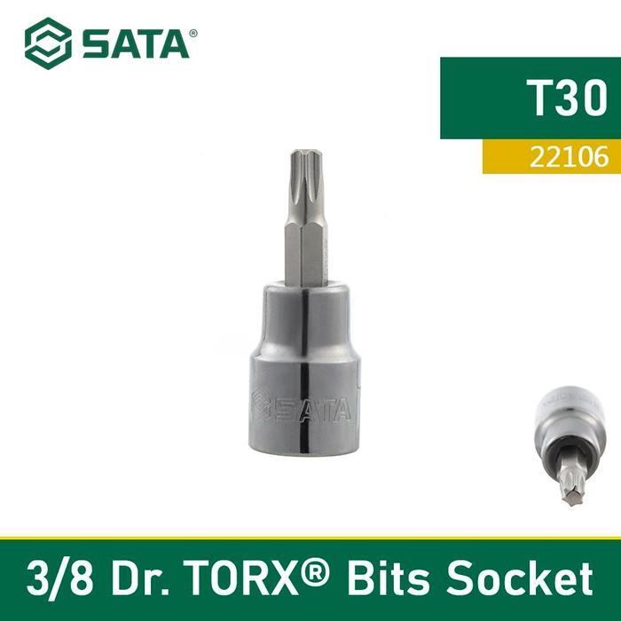 Mata Obeng Shock Bit Bintang T30 22106 - 3/8" Dr. Bit Socket Torx Sata