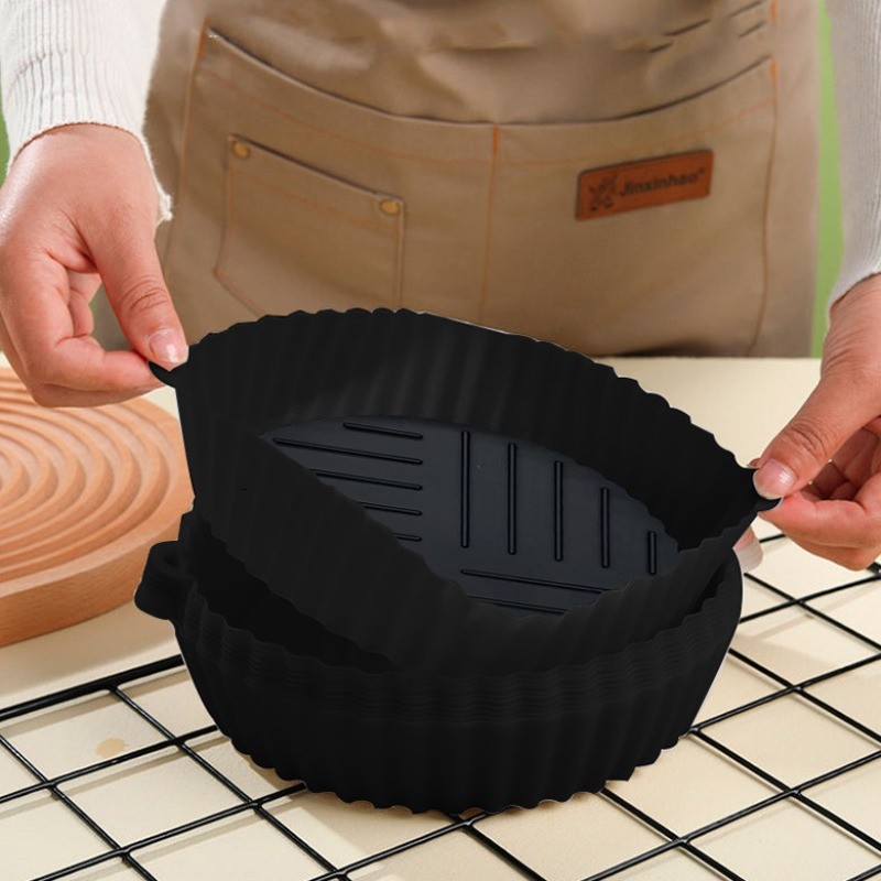 Air Fryer Silicone Liners Reusable Silicone Air Fryer Tray for Microwave Oven Non Stick Air Fryer Ba