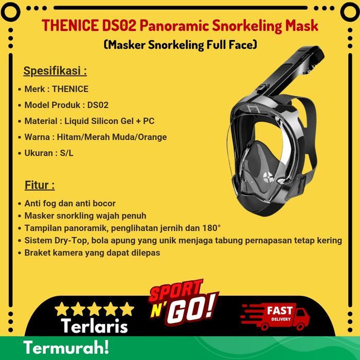 SALE THENICE DS02 Panoramic Snorkeling Mask - Masker Snorkeling Full Face