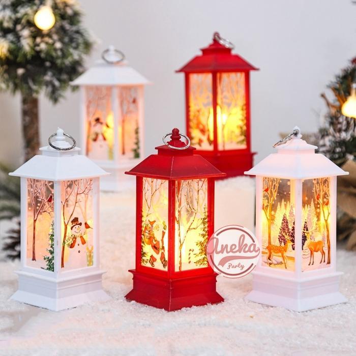lentera lilin natal mini / Lampu Lentera Lilin Led Natal / Hiasan Natal Souvenir Christmas lentera 9