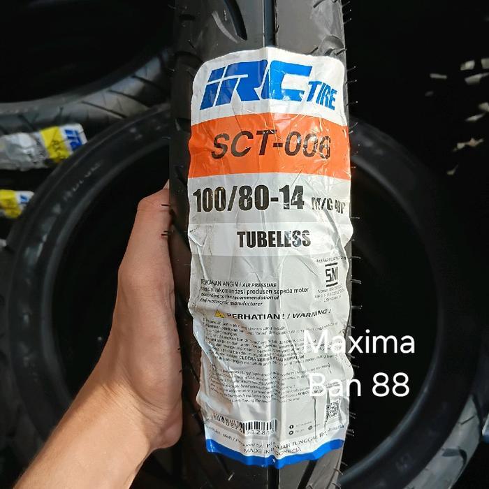 BAN IRC 100/80-14 SCT006 Tubeless Ban Depan Pcx 150