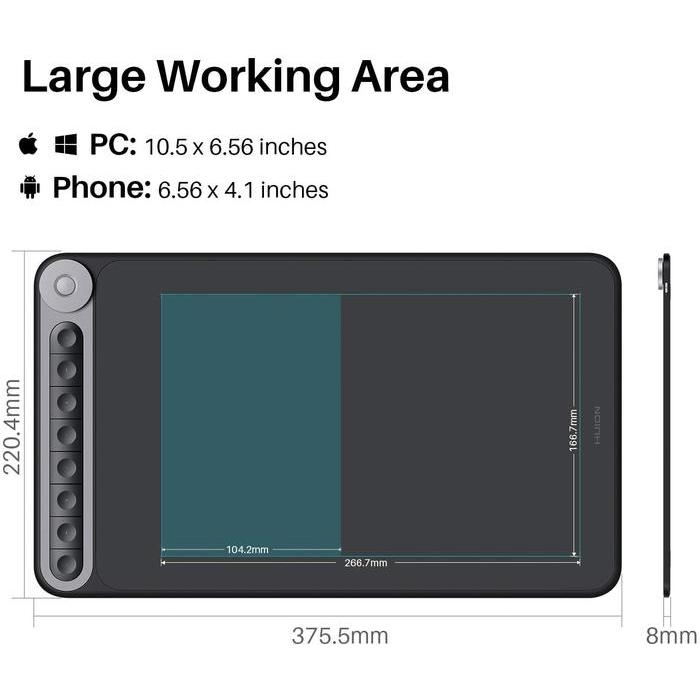 Huion Q620M Wireless Graphic Drawing Tablet Alt. Hs610 Q11K Hs611 Hs64