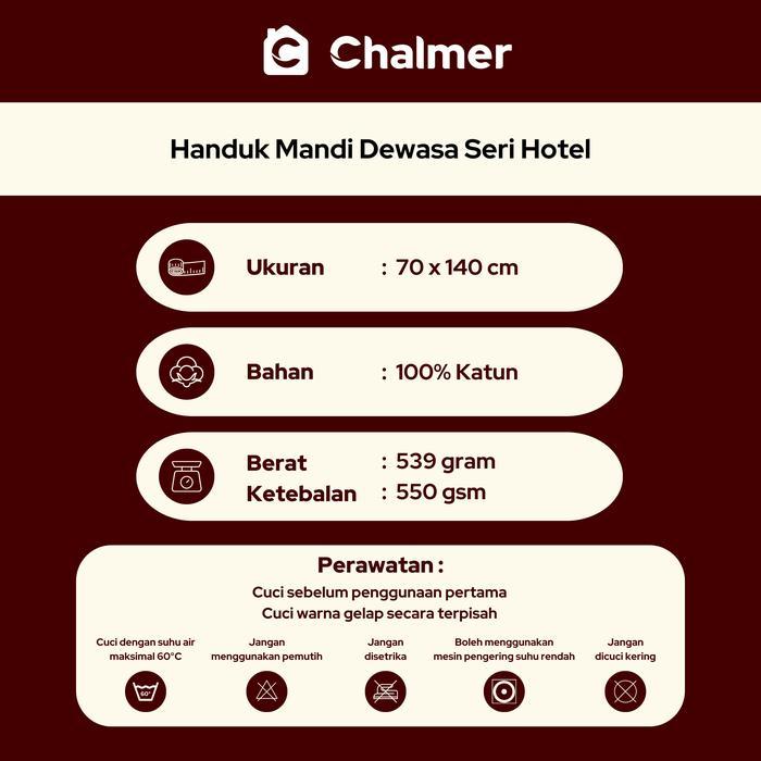 Handuk Mandi Hotel Chalmer 70 X 140 Cm Handuk Hotel Premium Tebal