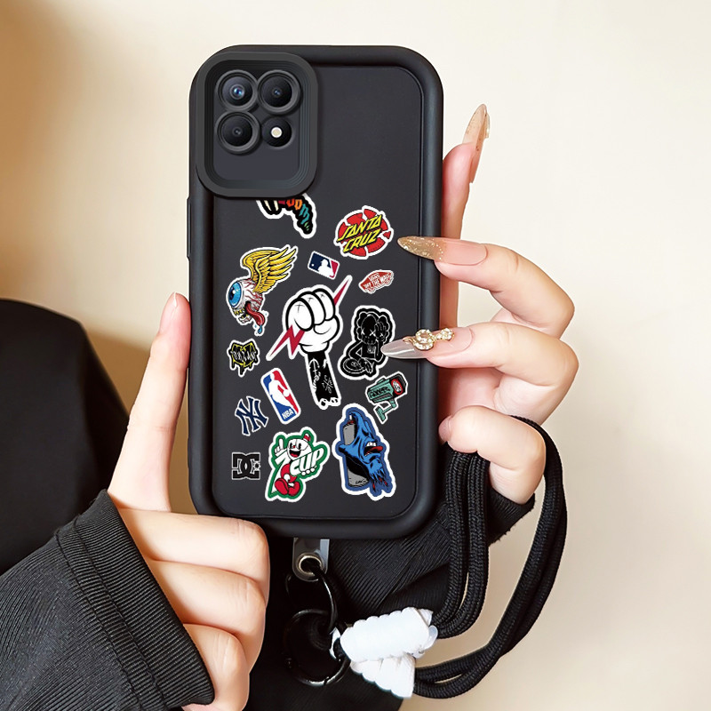 Casing Hp untuk Realme 8I Narzo 50 4G Hp Case Casing lunak tali Kasing HP Kesing pelindung genggam S