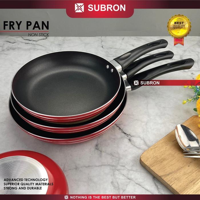 Subron Frying Pan 22Cm Fry Pan Lapis Teflon Non-Stick Anti Lengket Tebal Tanpa Tutup Kitchenware