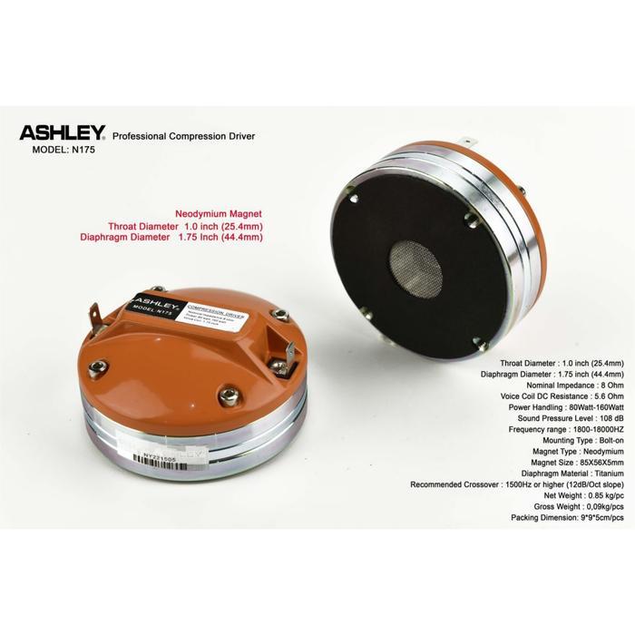 Tweeter Ashley N 175 Original Driver Ashley N175 Driver Tweeter Ashle