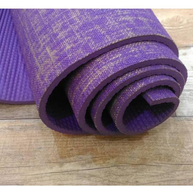 Karpet Yoga Pvc Jute Tebal 8Mm / Matras Yoga Serat Natural Ecofriendly