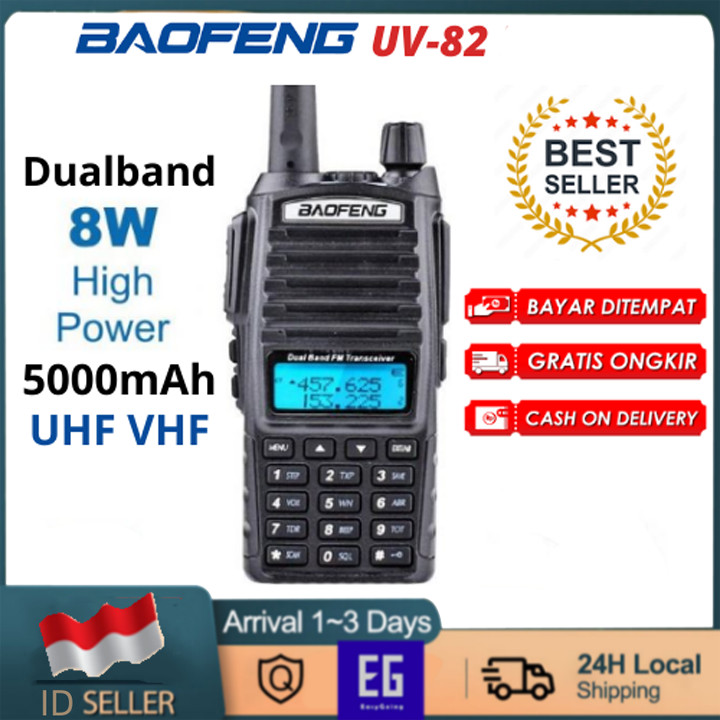 Baofeng UV-82 Pro 8W 5000mAh Walkie Talkie Walky Talky HT Radio UV82 handy talkie jarak jauh 100km h