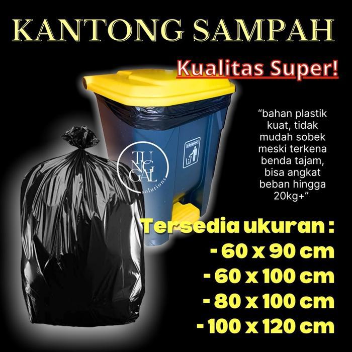 Kantong Sampah Hitam - Trash Bag Hitam. Ukuran 60X90 Cm, 80X10 Cm, 100X120 Cm. Kresek Sampah Jumbo,