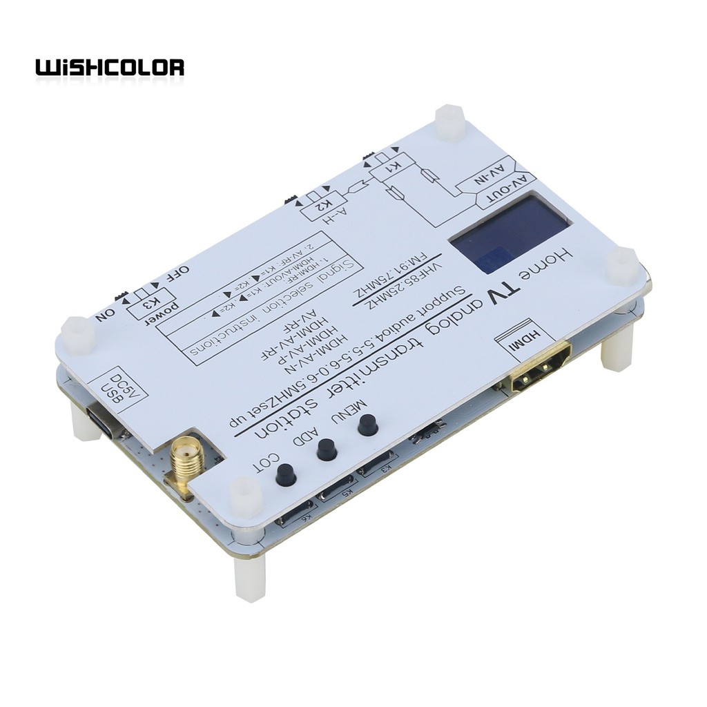 Hamgeek White Analog Tv Signal Transmitter Home Analog Tv Transmitter With Oled Display Supports