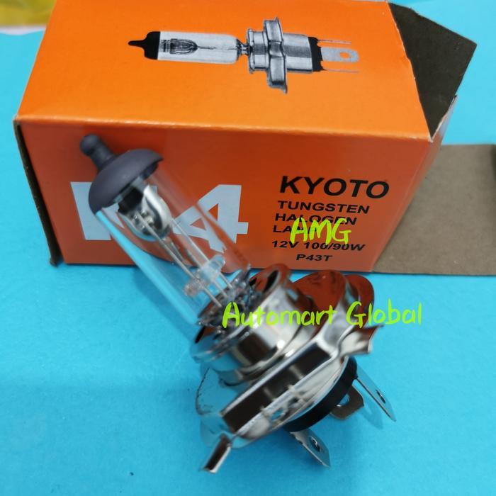 Baru Bola Lampu Halogen H4 12 Volt 100/90 Watt Kyoto Ori Berquality