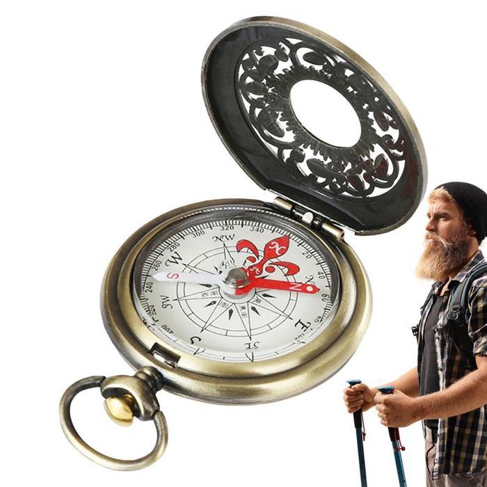 Vintage Compass Camping Map Reading Compass Vintage Camping Hiking Small Brass Nautical Compass