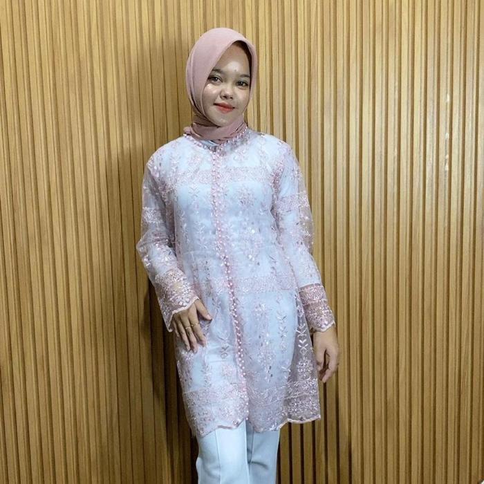 olfc- Tunik Outer Organza Bordir Etnic / Midi Outer Brukat / Dres Outer Busui / Outer Mewah