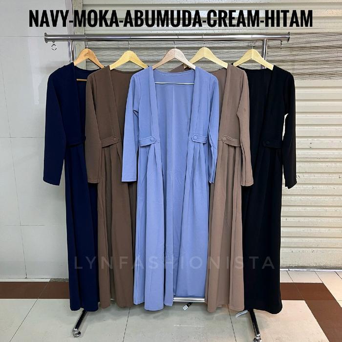 Long Cardigan Panjang Outer Wanita Muslimah Jeruk Tebal Adem/Vika