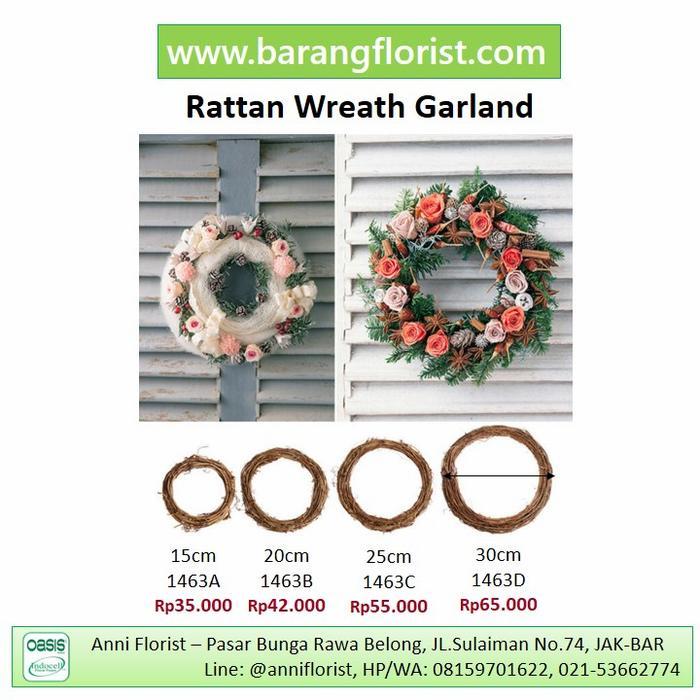 Rattan Wreath Garland 30cm (1463D), rotan natal, Florist supply