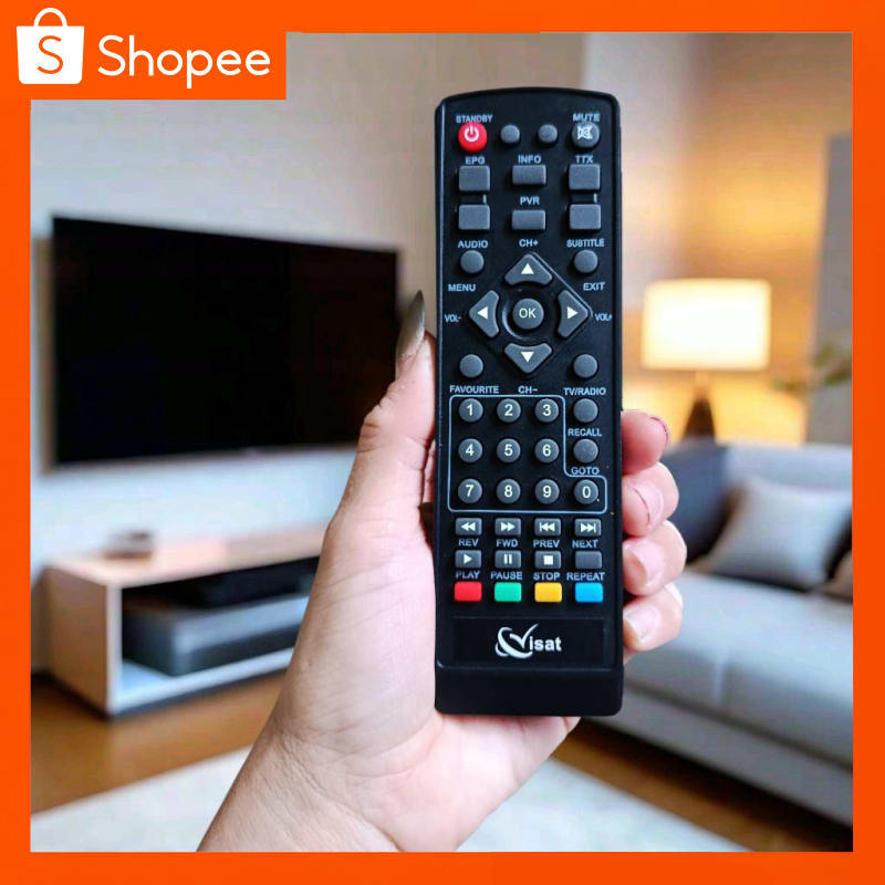 VISAT Remot Remote Set Top Box STB DVB-T2 Pengganti Tanpa Setting Visat-U1 Digital TV - LANGSUNG PAK