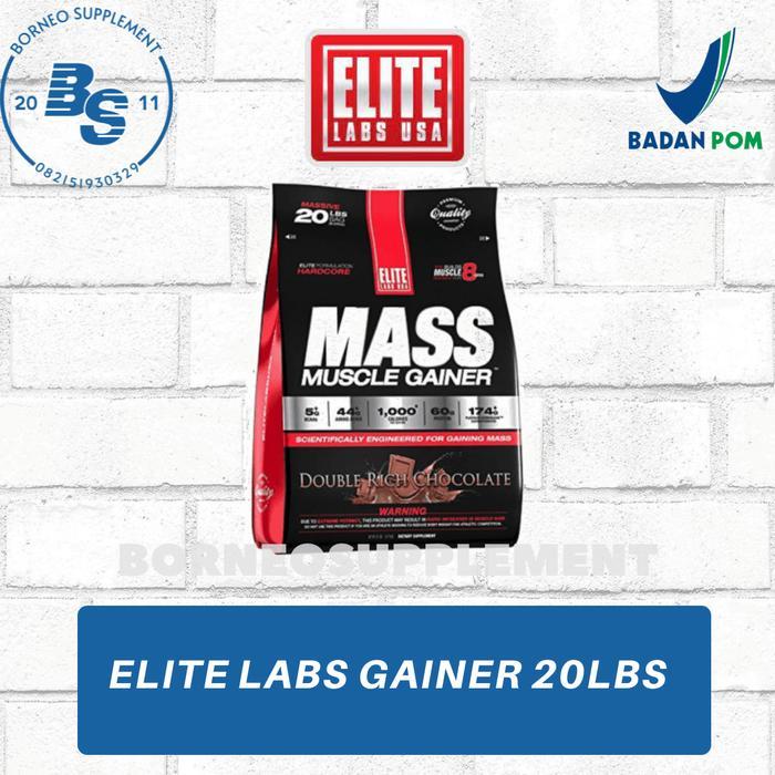 Elite Labs Mass Muscle Gainer 20 Lbs Weight Gainer 20 Lbs Produk Unggulan
