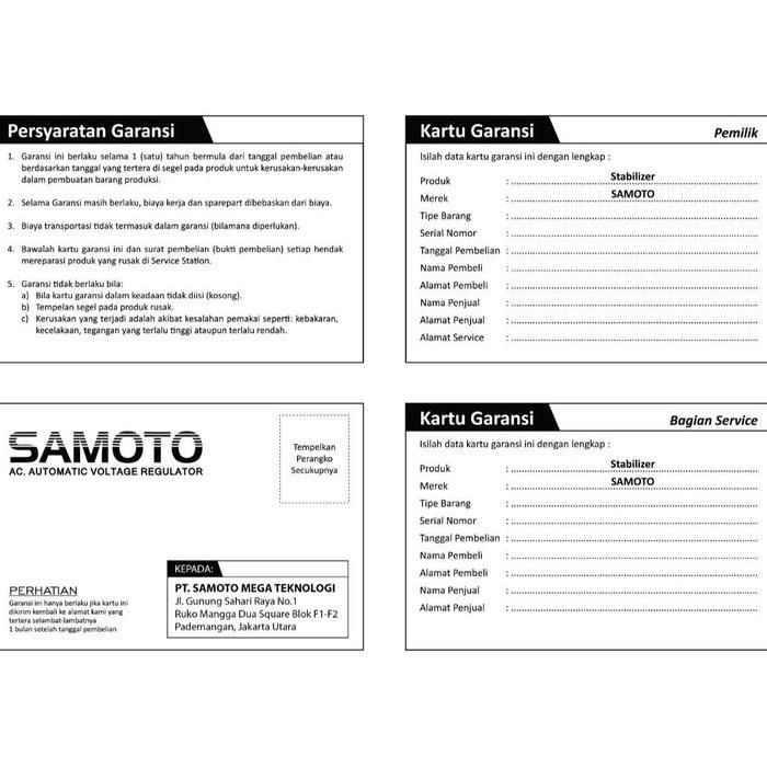 Official Stabilizer Samoto 1000Va - 1000N Original