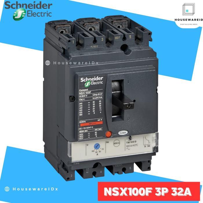 MCCB 3 PHASE 32 AMPERE SCHNEIDER LV429635 ORIGINAL / MCCB 3P 32A 36KA NSX100F / BREAKER 3 POLE 32A