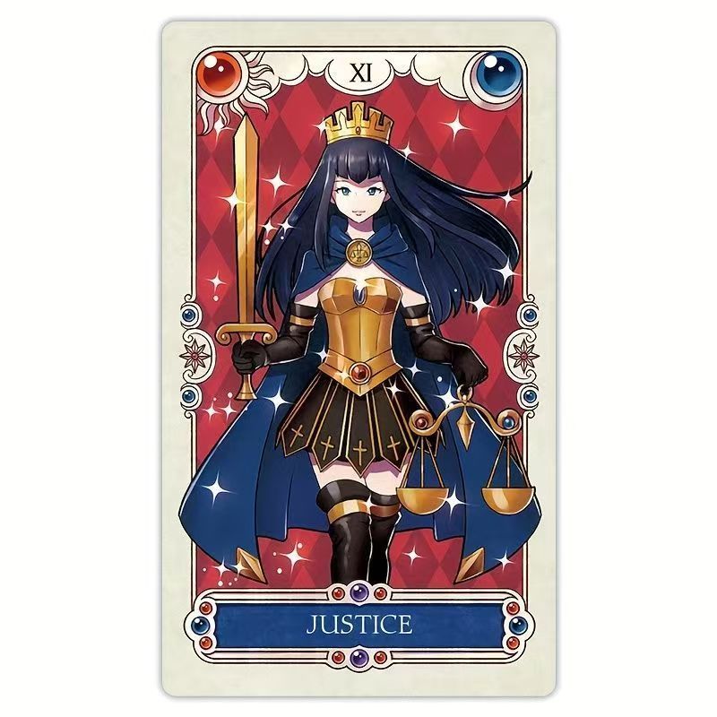 78 Card Illustrated Tarot Set with Guidebook for Beginners and Collectors Japanese Anime Style Tarot