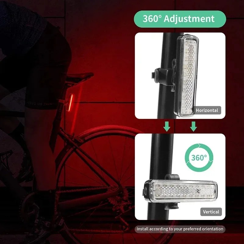 RGB bicycle taillights bicycle lights 14 modes 7-color LED safety warning lights waterproof helmet