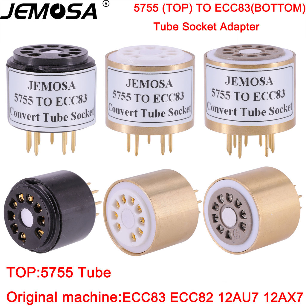 1PC WE420A 5755 TO ECC83 ECC82 12AX7 12AU7 Vacuum Tube Convert Socket Adapter Audio Amplifier HIFI